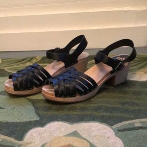 Swedish Hasbeens braided black sandals